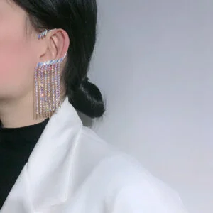 Rhinestone Tassel Earrings Women